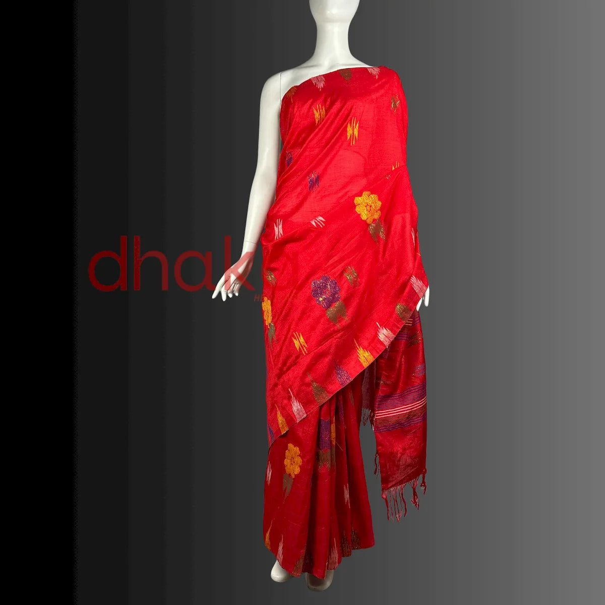 Red Laliguransh Dhaka Saree