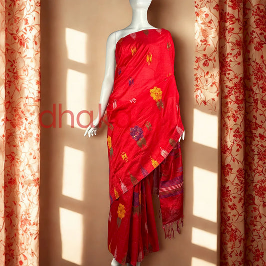 Red Laliguransh Dhaka Saree