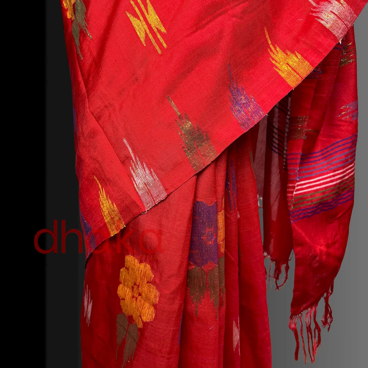 Red Laliguransh Dhaka Saree