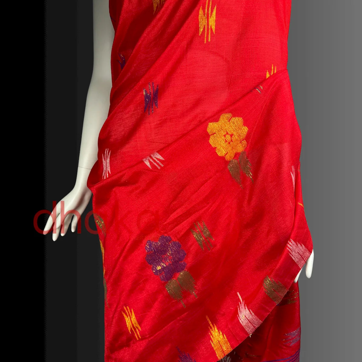 Red Laliguransh Dhaka Saree