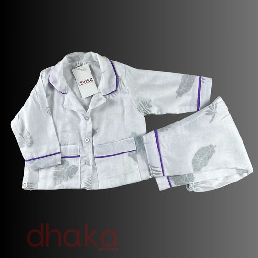 Purple Shade of Green Sano Dhaka Set