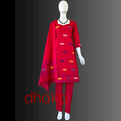 Red Dhaka Kurtha