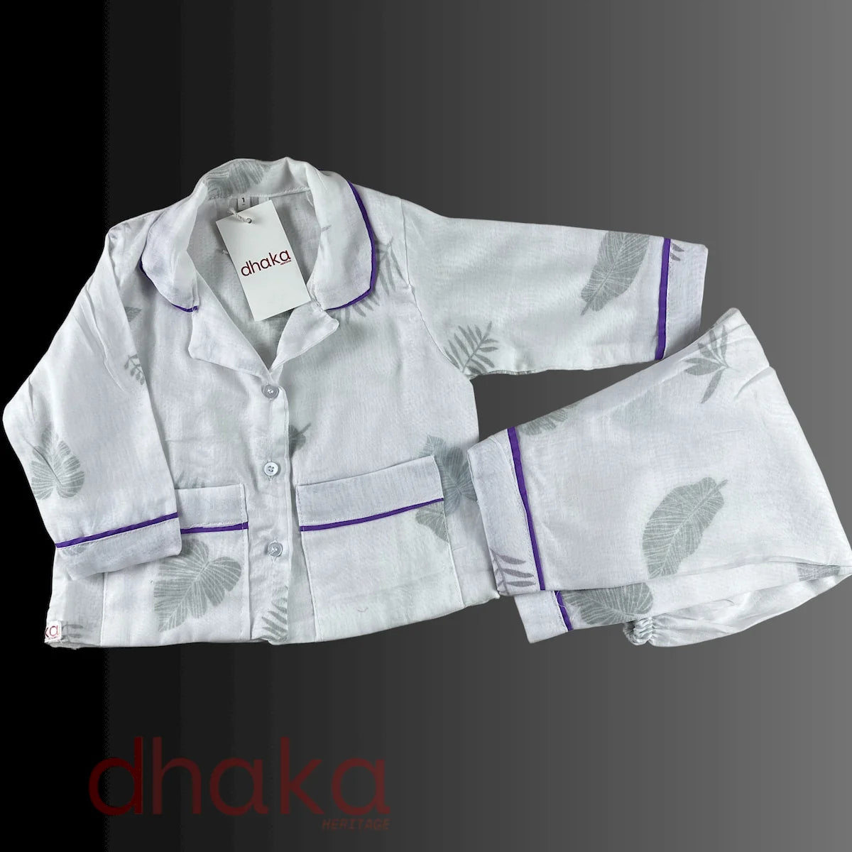 Purple Shade of Green Sano Dhaka Set