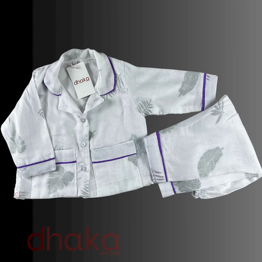 Purple Shade of Green Sano Dhaka Set