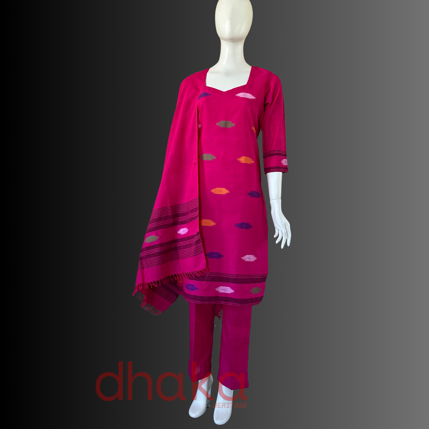 Gulabi Dhaka Kurtha