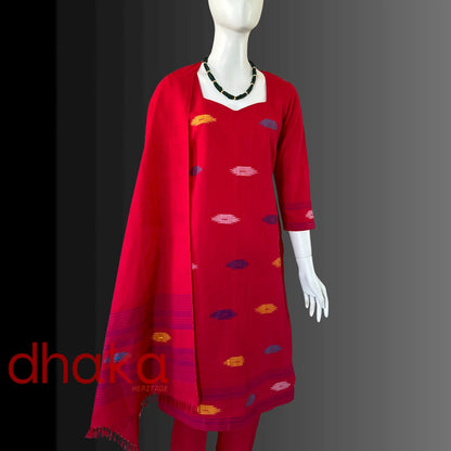 Red Dhaka Kurtha